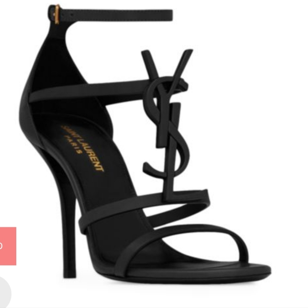 Yves Saint Laurent Black Strappy Heels